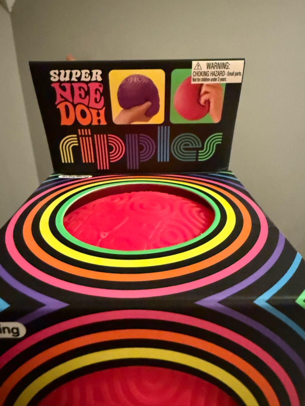 Schylling Super NeeDoh Ripples XL Pink Giant Sensory Squishy Fidget Ball NIB - Picture 4 of 5